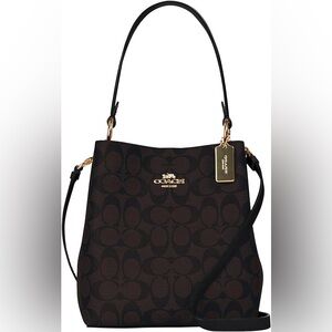 Coach Small Town Bucket Bag in Signature Brown Black